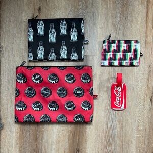 Coca-Cola Zipper Pouch Collection in Red and Black
